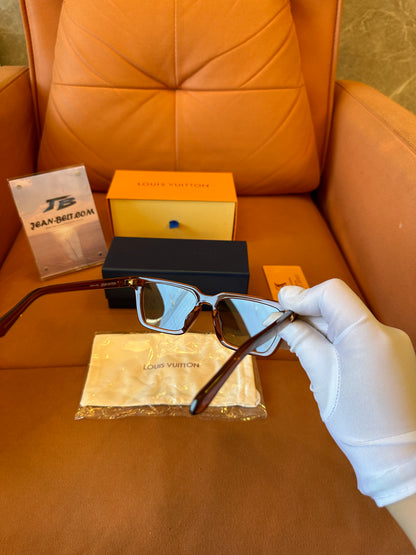 Óculos de sol quadrados Louis Vuitton LV marrom
