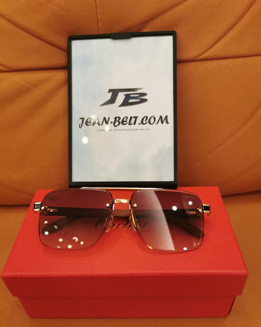 Cartier Santos-Dumont Sunglasses - Gold Frame with Gradient Burgundy Lenses