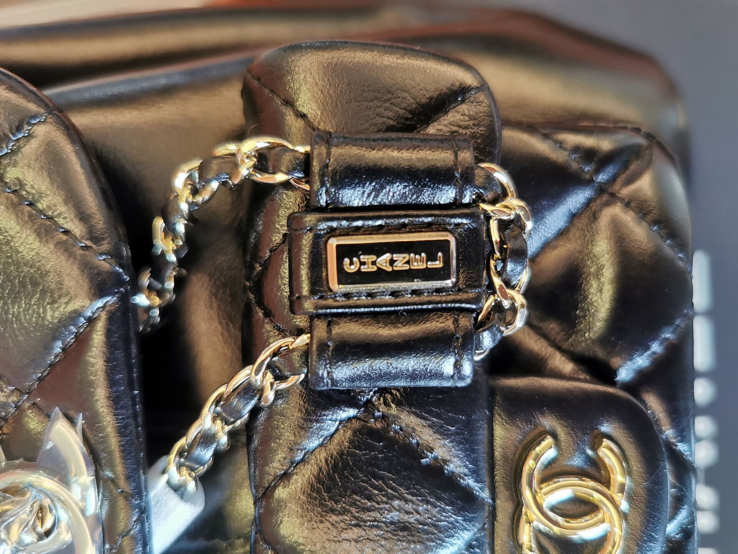 Chanel Glazed Aged Calfskin Quilted Small Duma Drawstring Backpack Black