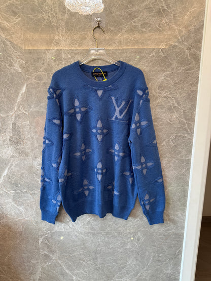 Louis Vuitton Monogram Knit Crewneck Sweater – Blue