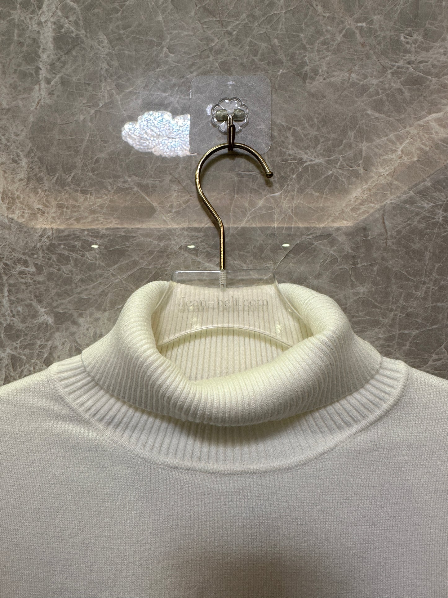 Moncler White Turtleneck Knit Sweater