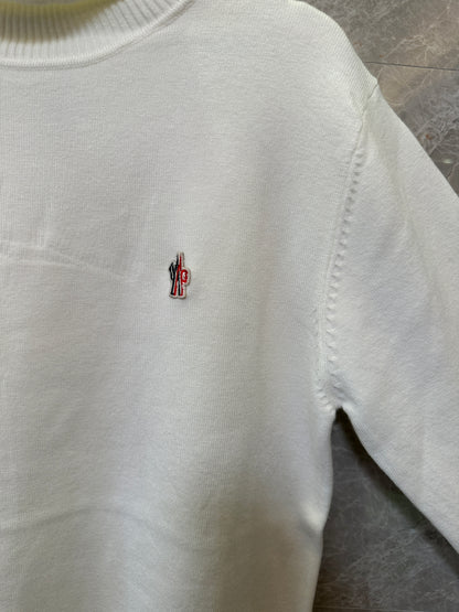 Moncler White Turtleneck Knit Sweater