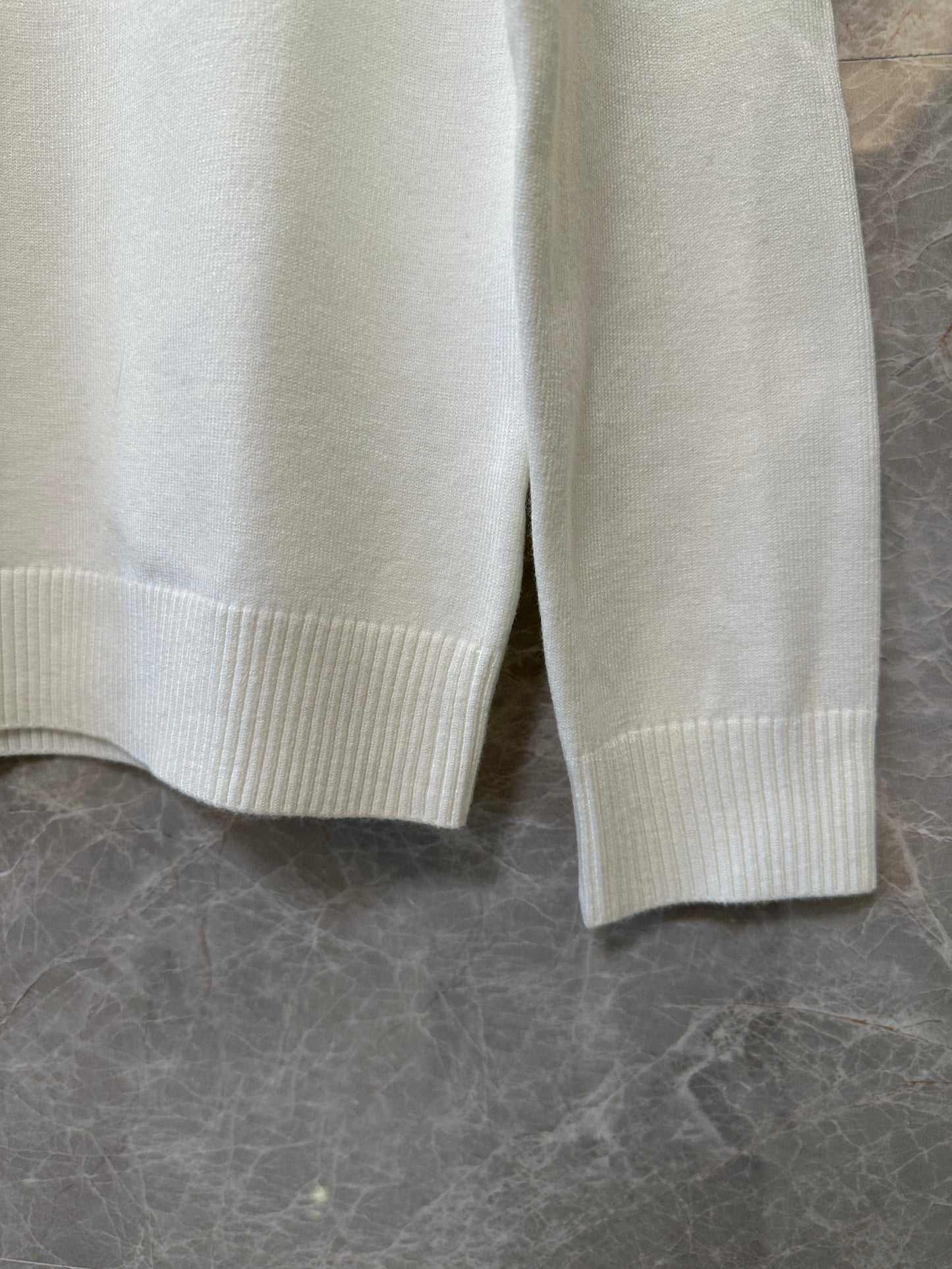 Moncler White Turtleneck Knit Sweater