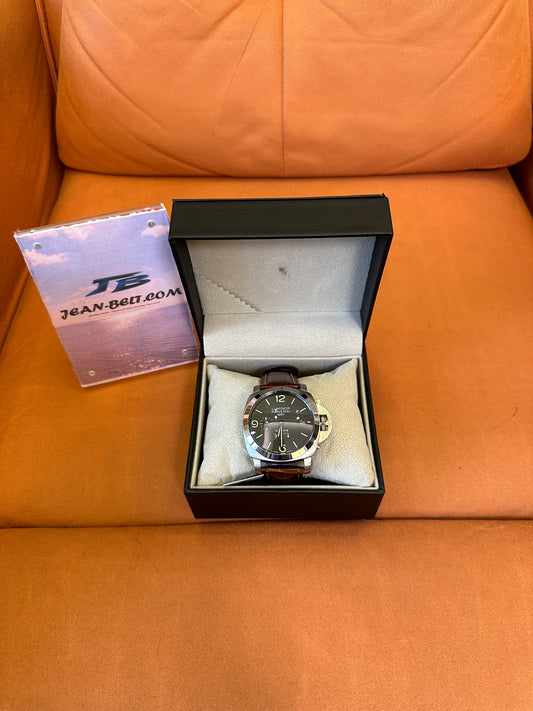 Panerai Luminor GMT 10 Days Automatic Watch with Brown Leather Strap