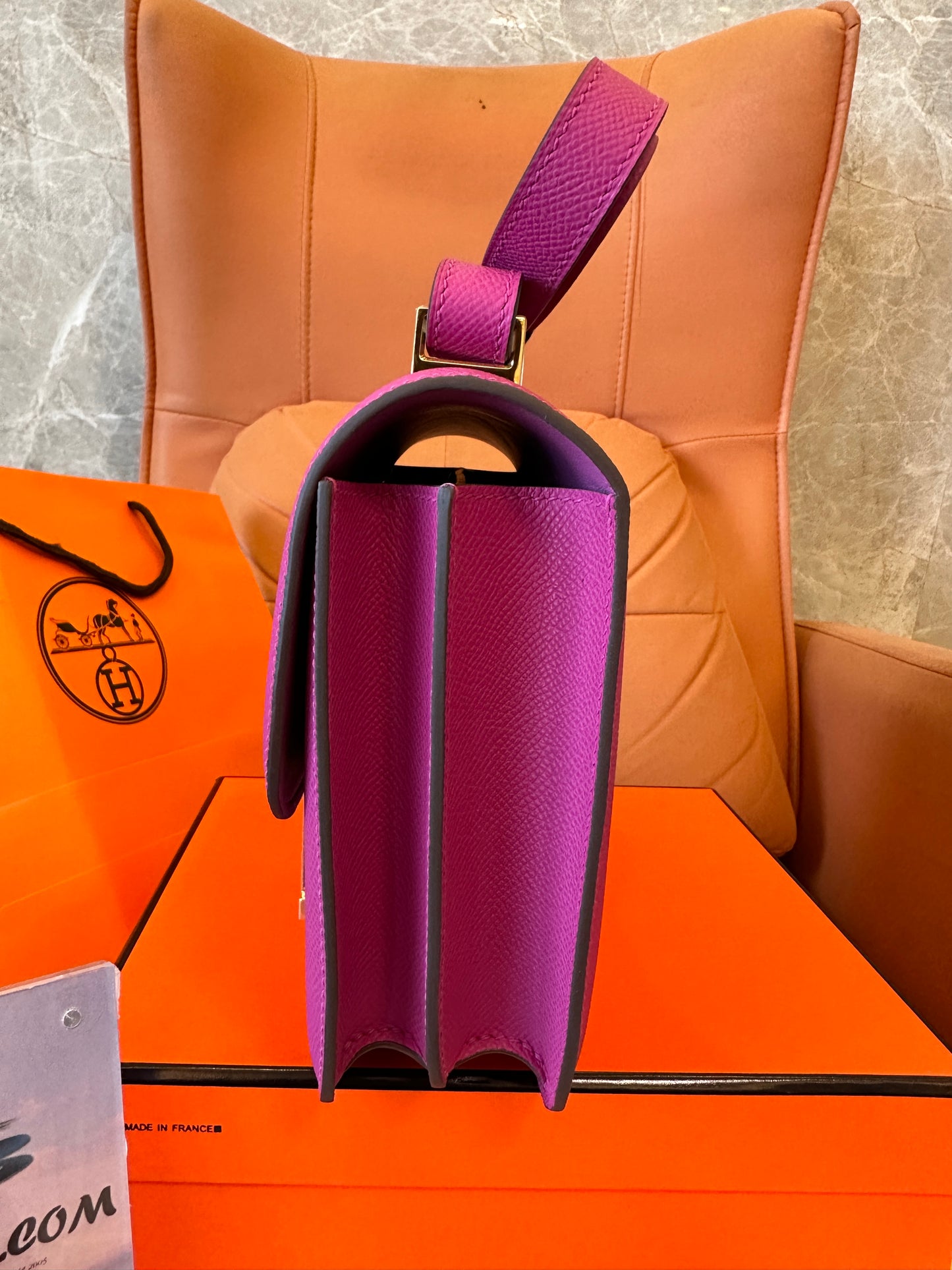 [Full Handmade]Hermes Constance Bag – Rose Purple Epsom Leather 24cm