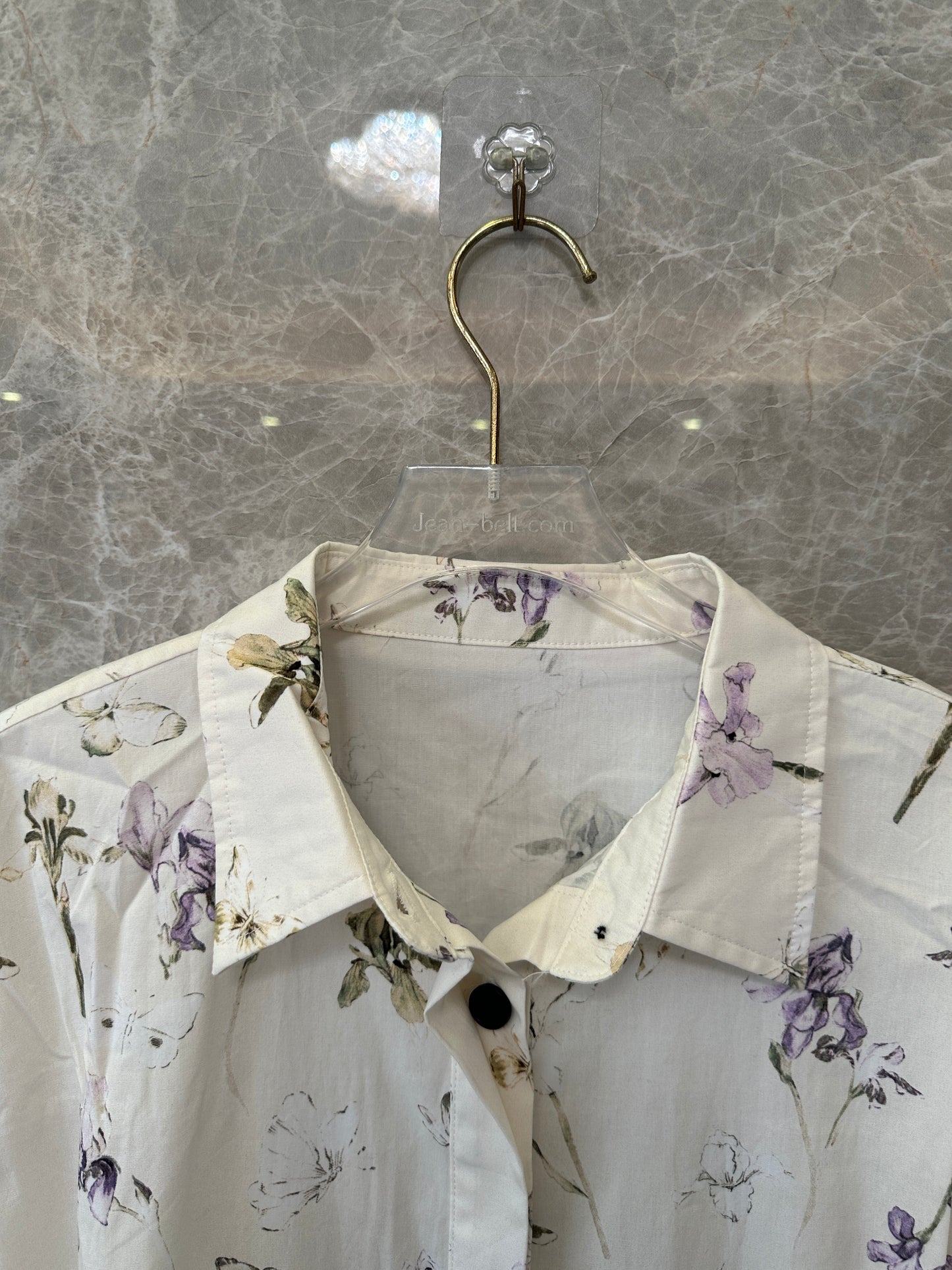 Floral Print Short Sleeve Shirt Dress with Waist Belt