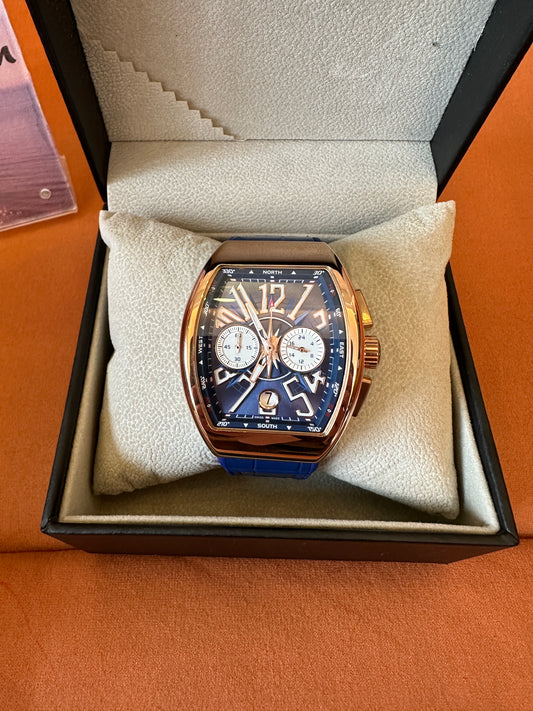 Franck Muller Vanguard V45 Rose Gold Tonneau Chronograph