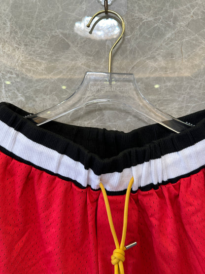 Calções Rhude Logo Mesh – Preto e Vermelho
