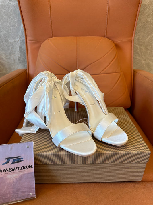 Christian Louboutin Red Sole Ribbon Ankle Heels