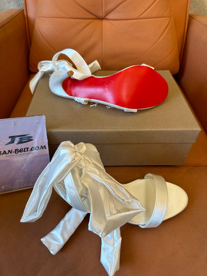 Christian Louboutin Red Sole Ribbon Ankle Heels