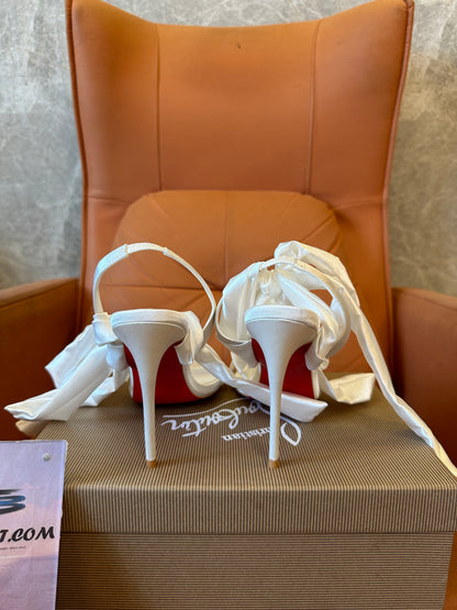 Christian Louboutin Red Sole Ribbon Ankle Heels