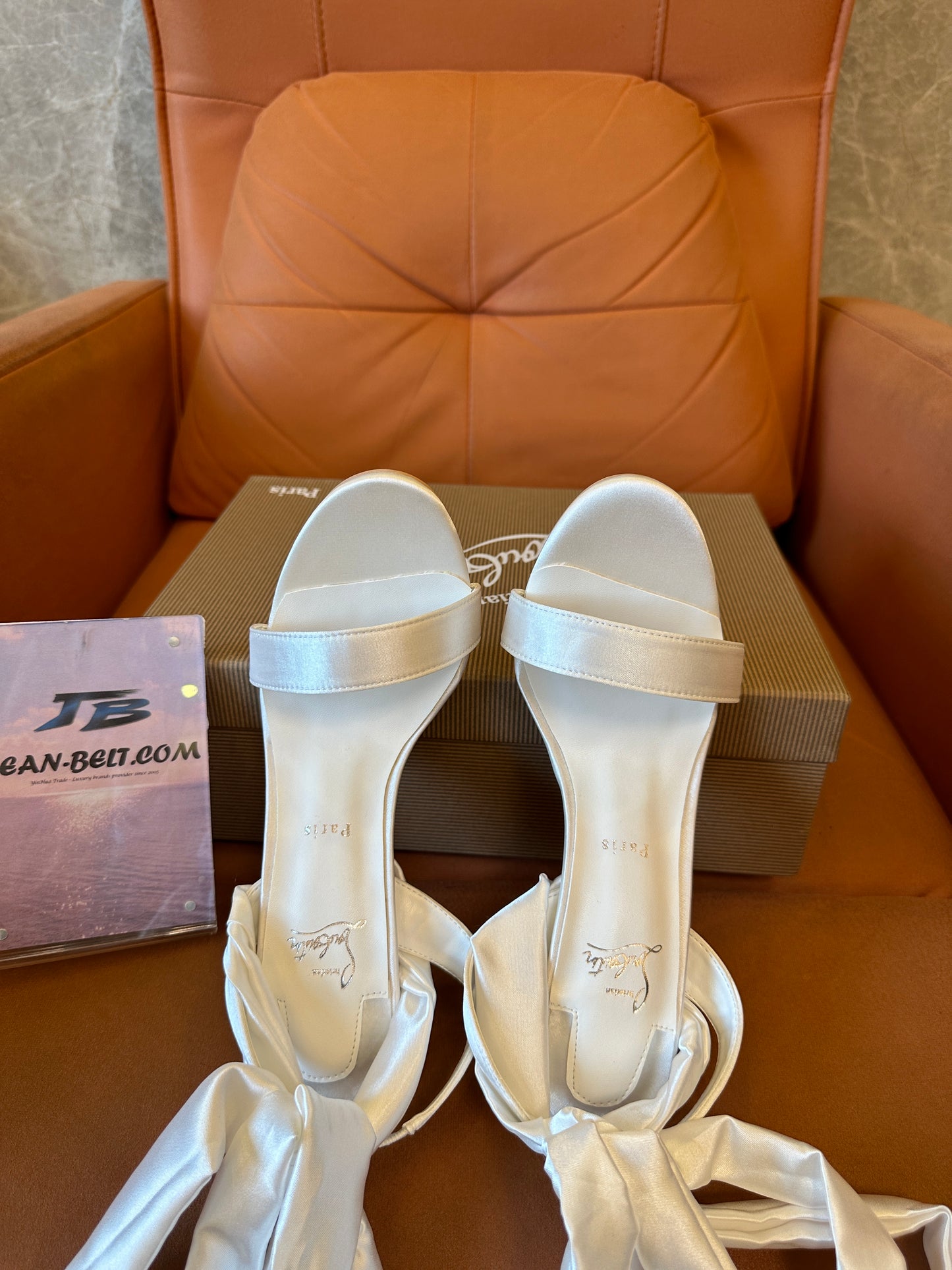 Christian Louboutin Red Sole Ribbon Ankle Heels