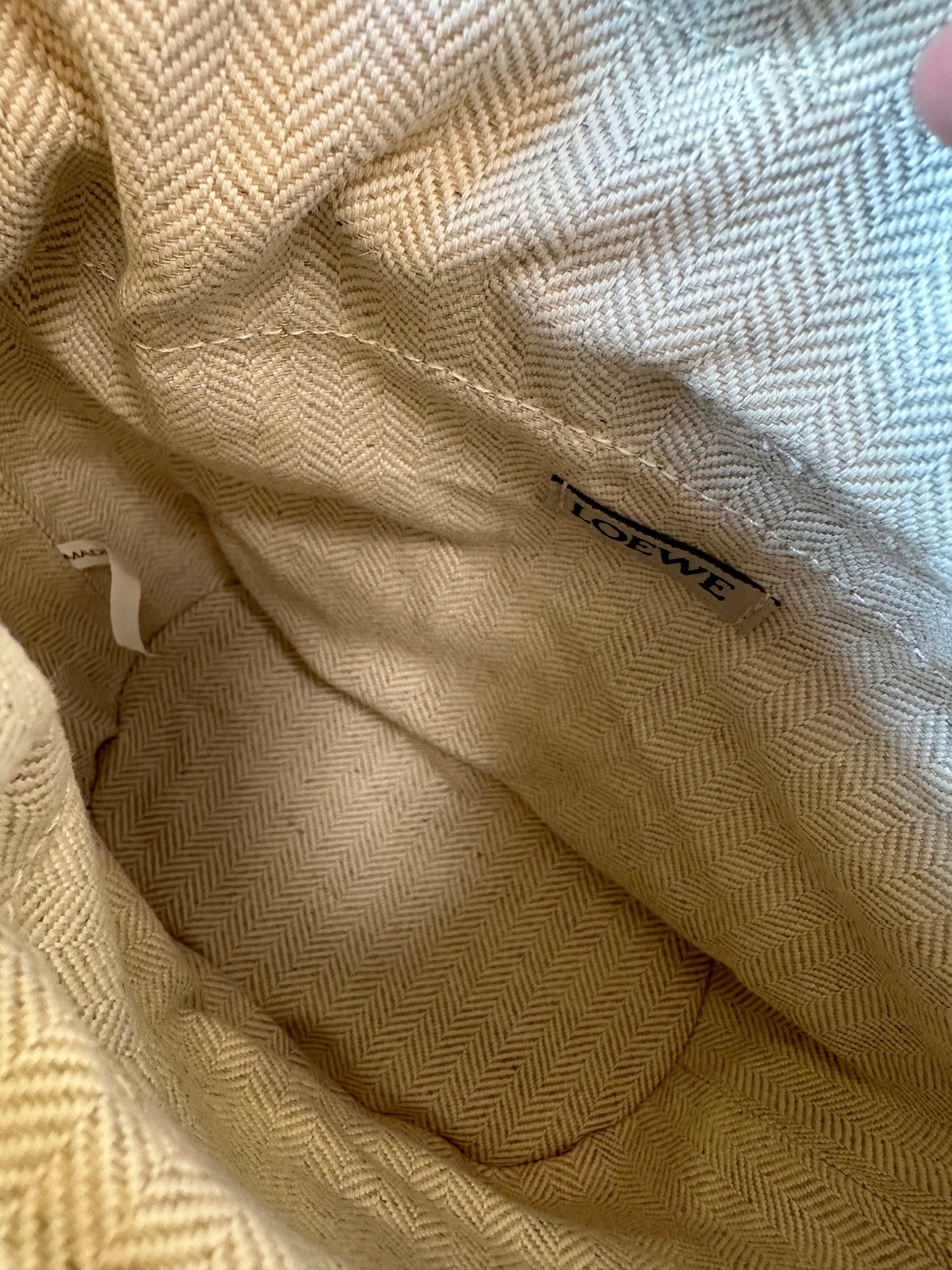 LOEWE Woven Raffia Bucket Crossbody Bag