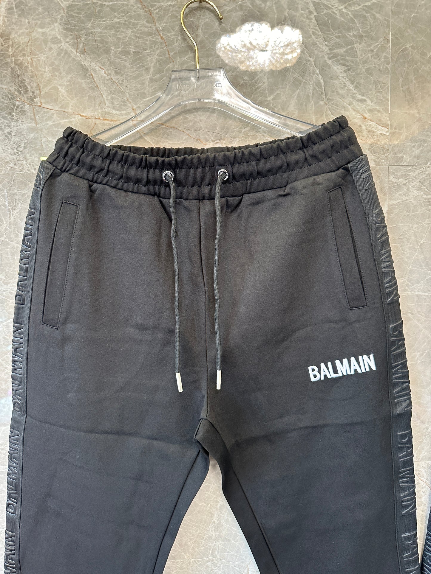 Balmain Black Zip Jacket & Jogger Set