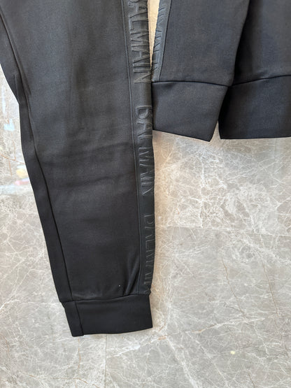 Balmain Black Zip Jacket & Jogger Set