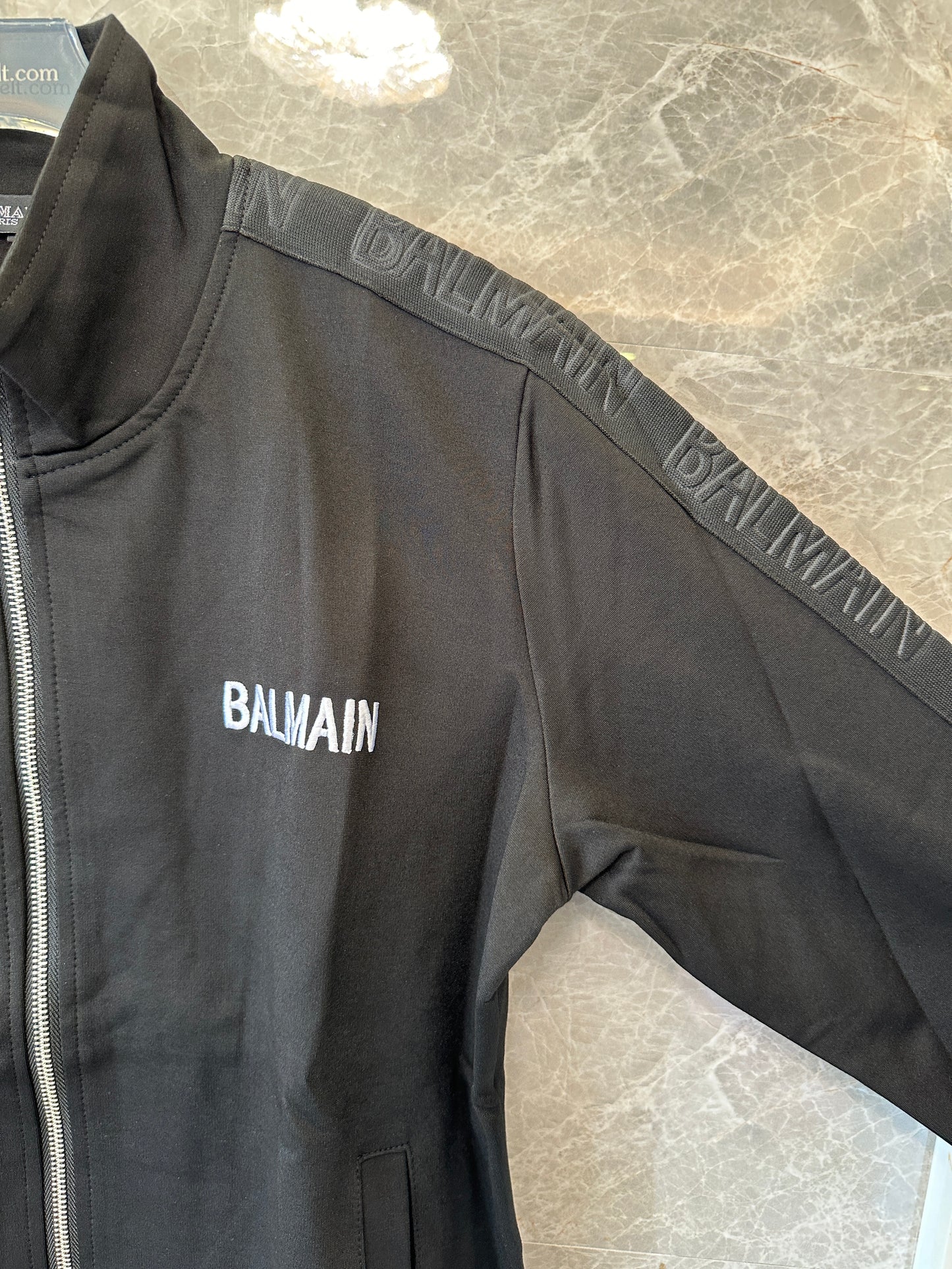 Balmain Black Zip Jacket & Jogger Set