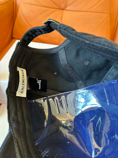 Balenciaga Logo Distressed Cotton Baseball Cap