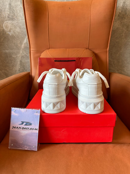 Valentino Garavani White Leather Platform Sneakers