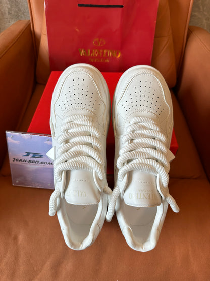 Valentino Garavani White Leather Platform Sneakers