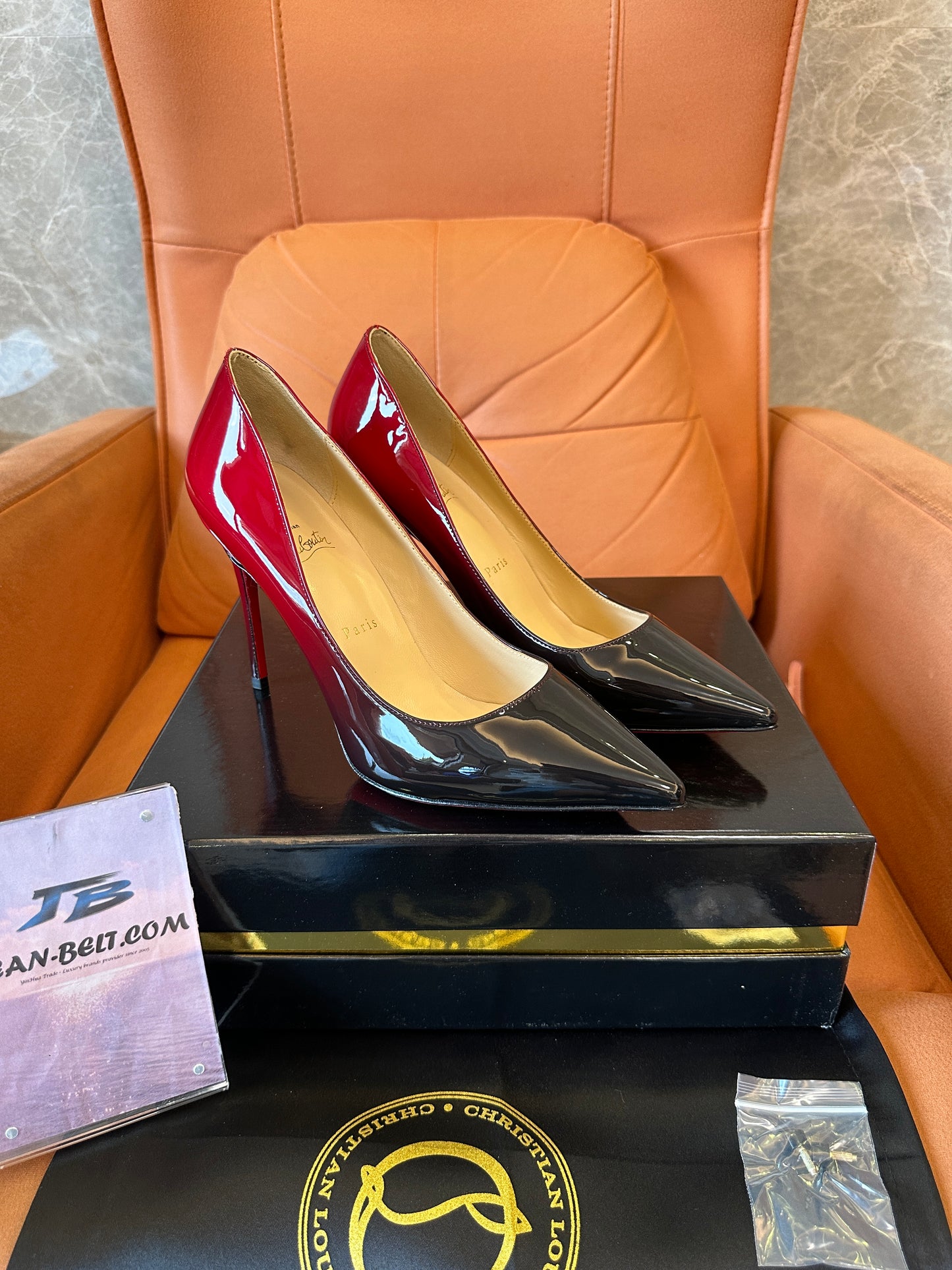 Christian Louboutin So Kate Patent Leather Pumps – Red & Black Ombre