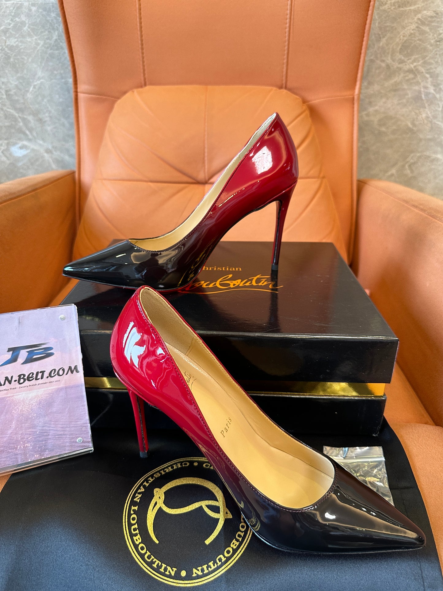 Christian Louboutin So Kate Patent Leather Pumps – Red & Black Ombre