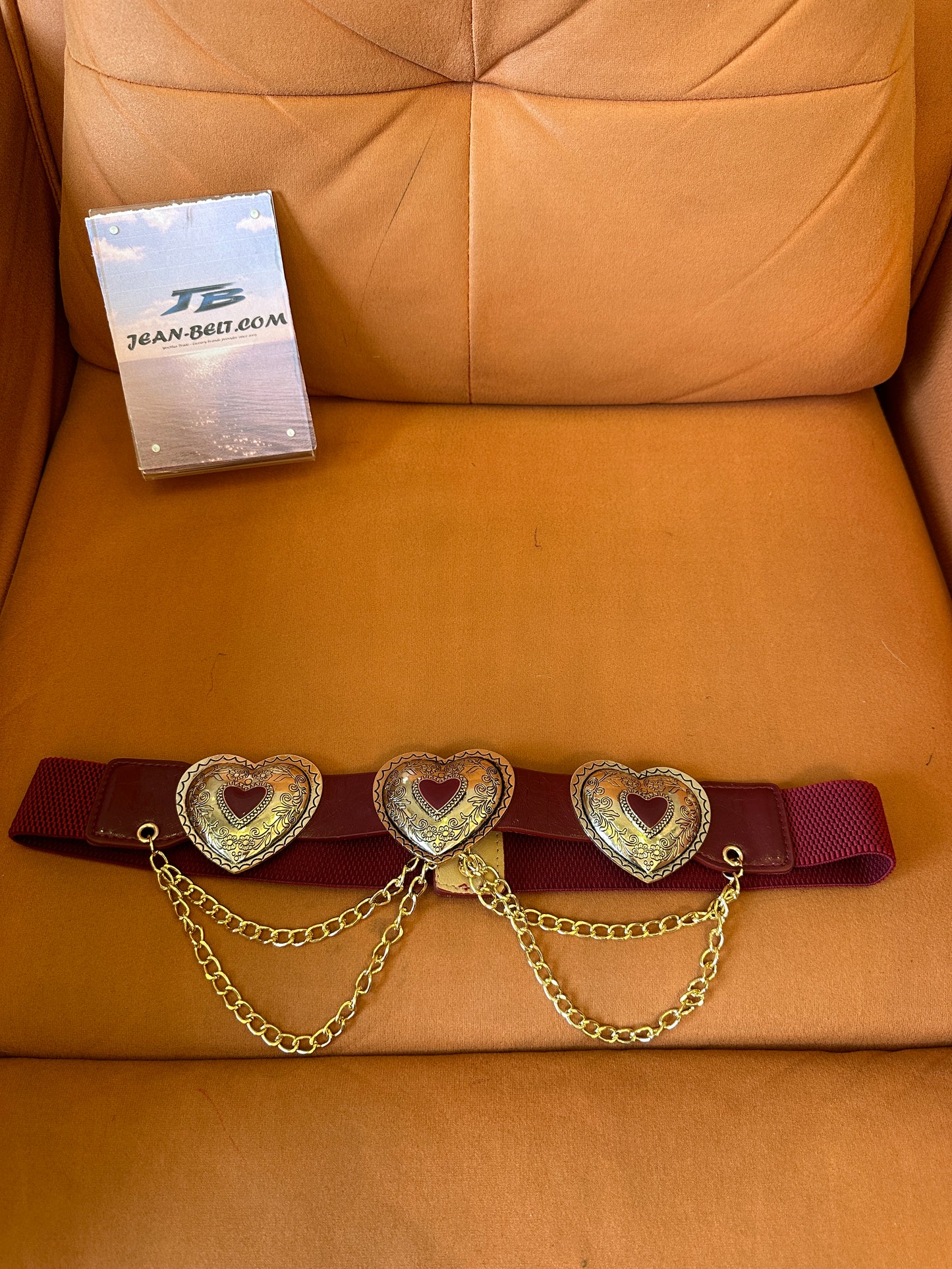 Heart Buckle Waist Belt with Gold Chains