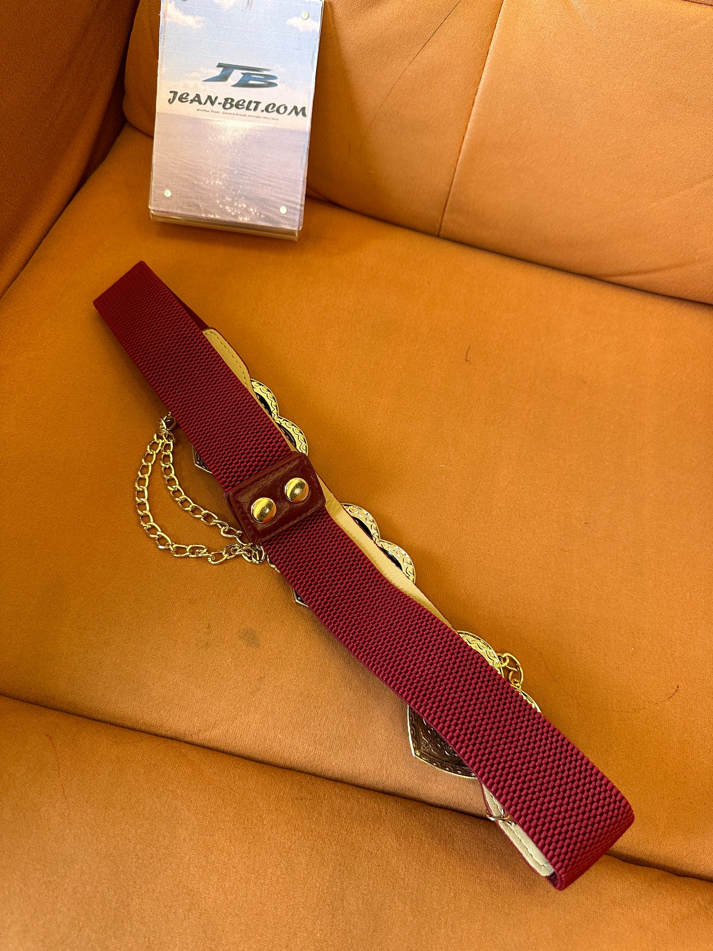 Heart Buckle Waist Belt with Gold Chains