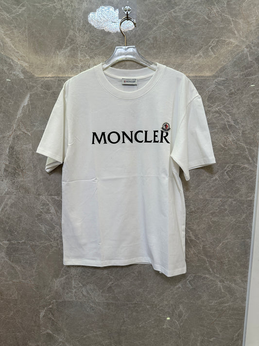 Moncler Classic White Logo T-shirt with Embroidered Patch