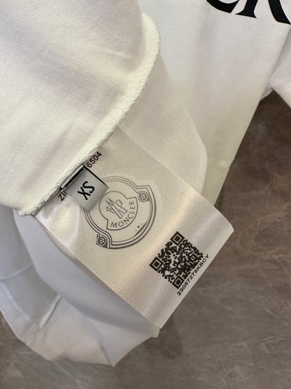 Moncler Classic White Logo T-shirt with Embroidered Patch