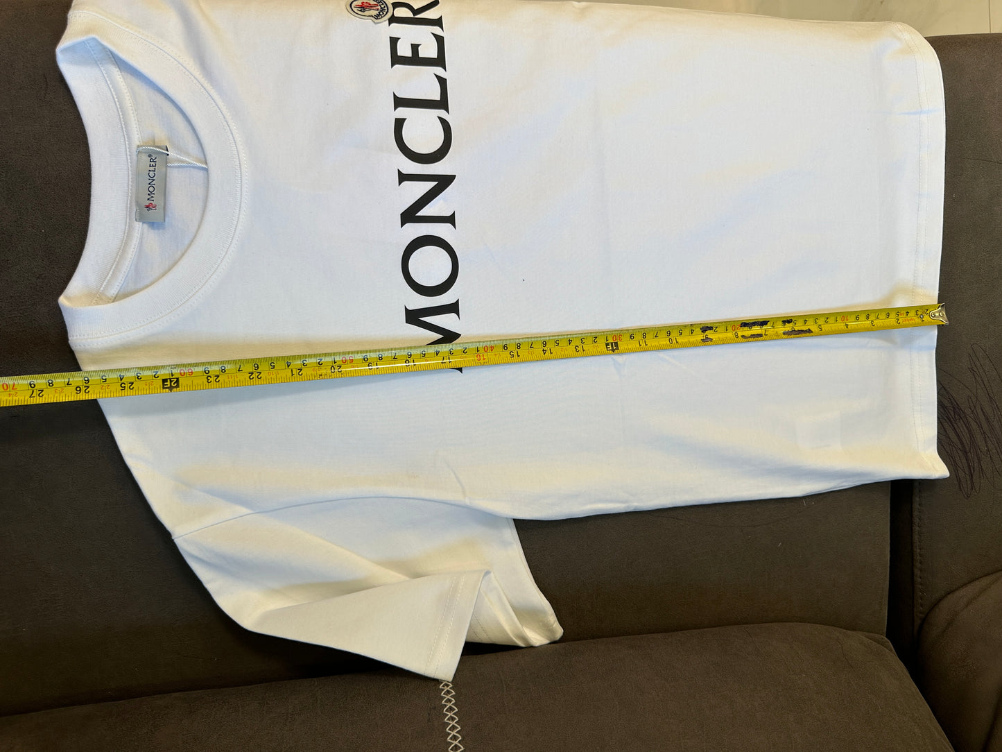 Moncler Classic White Logo T-shirt with Embroidered Patch