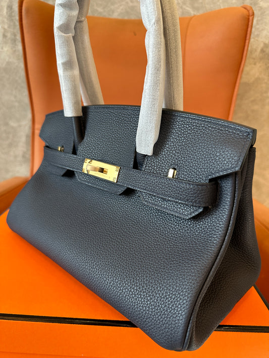 [Full Handmade]Hermès Birkin 29 Black Togo Leather Handbag