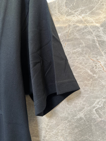 T-shirt Givenchy preta de algodão com logótipo branco estampado