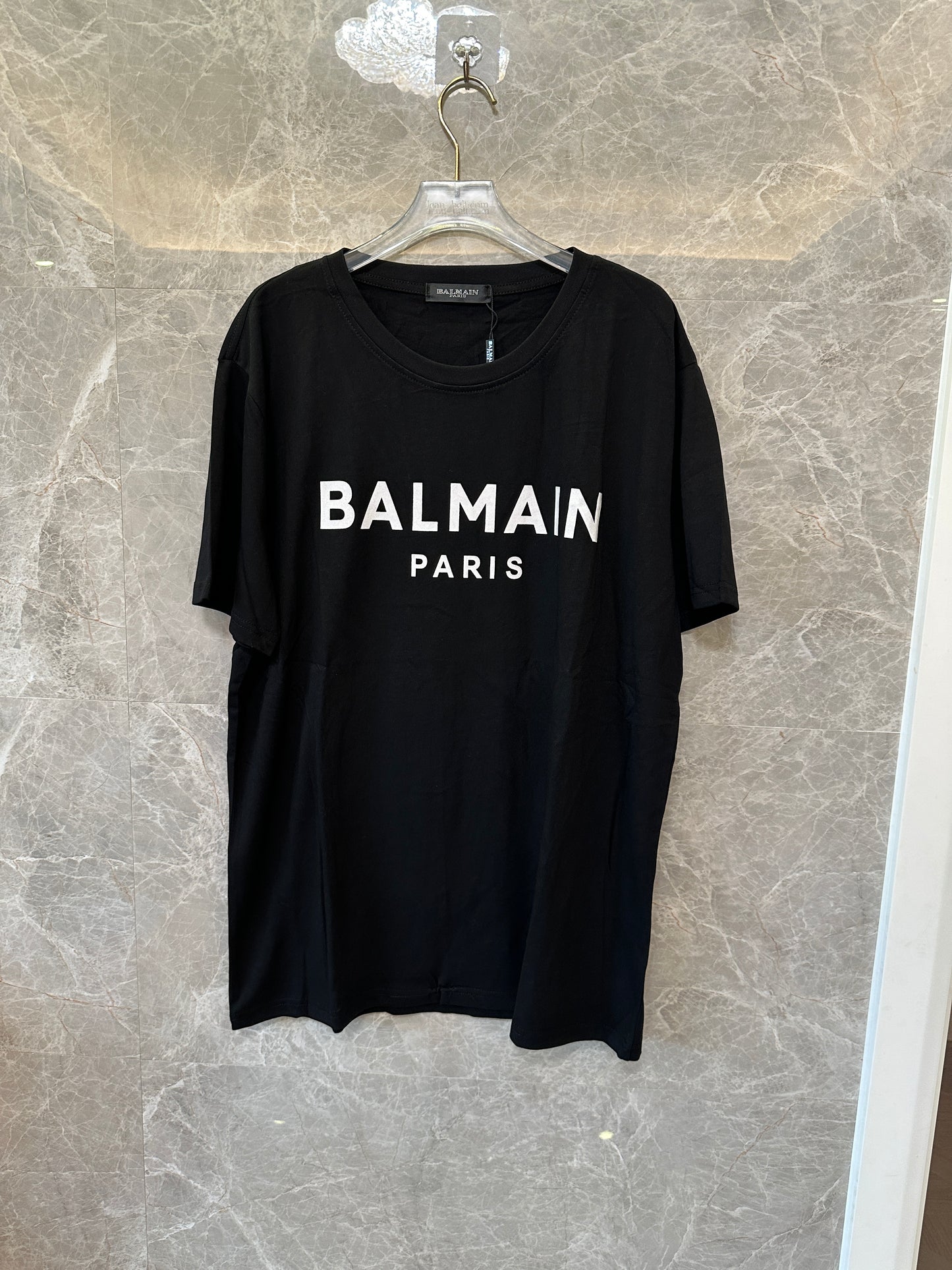 Balmain Paris Men's Black Cotton Logo T-shirt