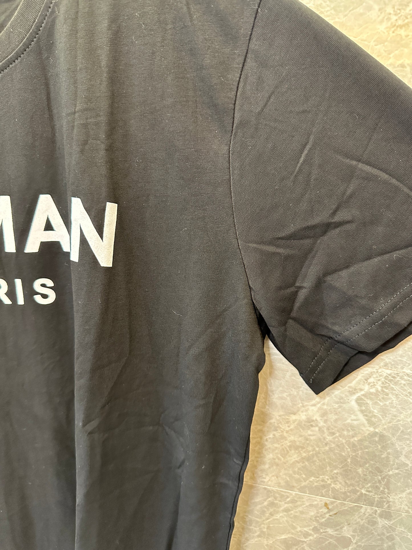 Balmain Paris Men's Black Cotton Logo T-shirt