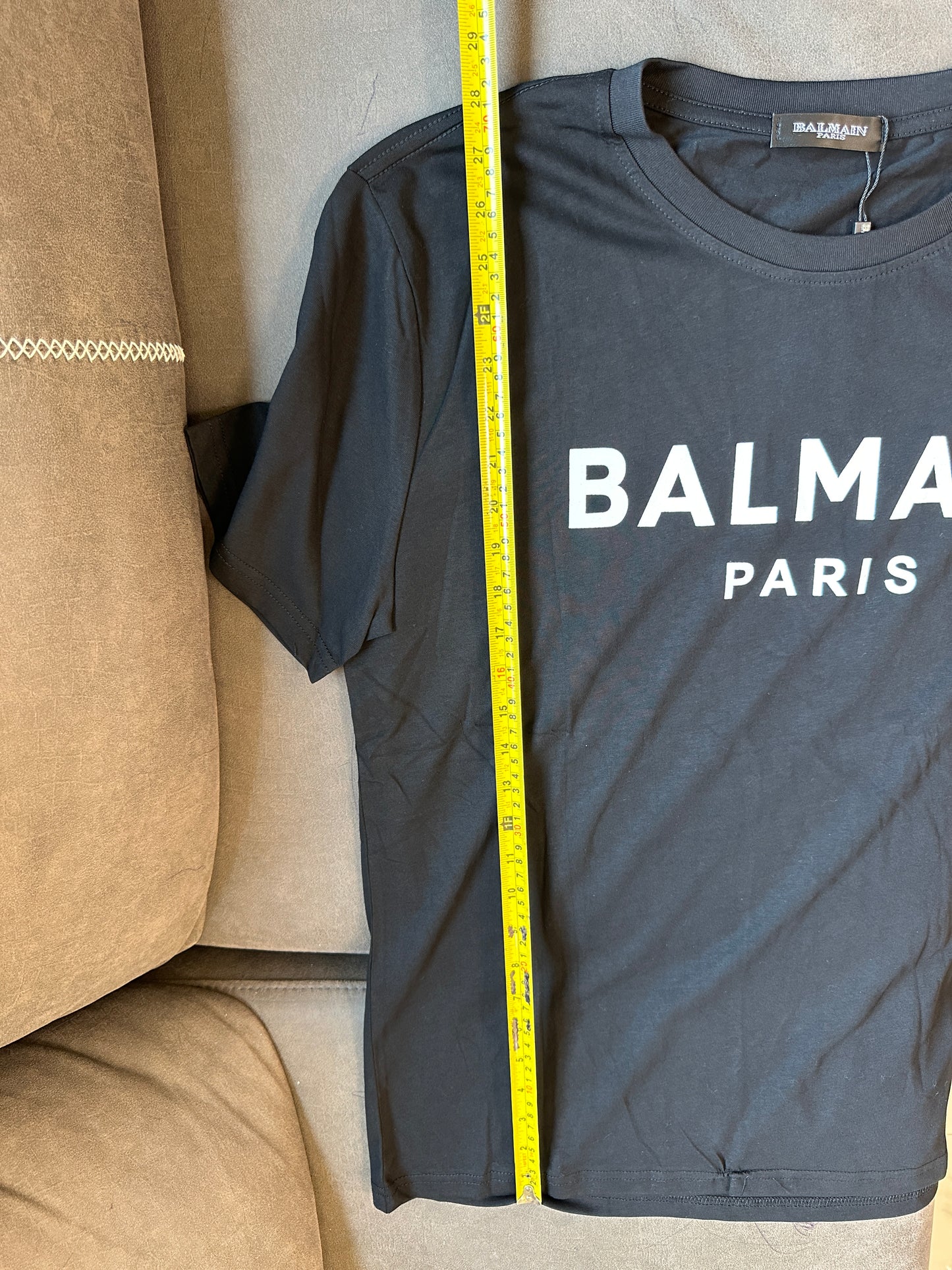 Balmain Paris Men's Black Cotton Logo T-shirt