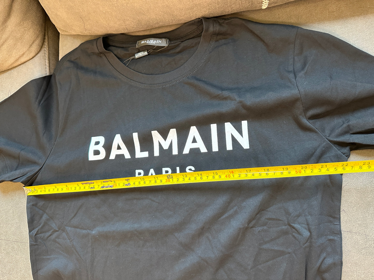 Balmain Paris Men's Black Cotton Logo T-shirt