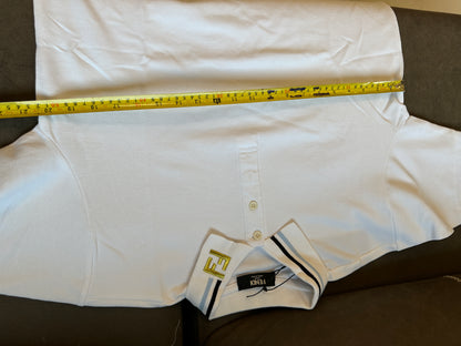 Polo Fendi para homem em algodão branco com logótipo FF na gola