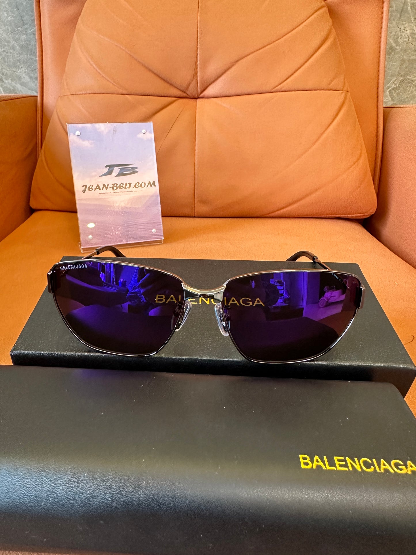 Balenciaga BB0037SK 002 Sunglasses with Purple Lenses