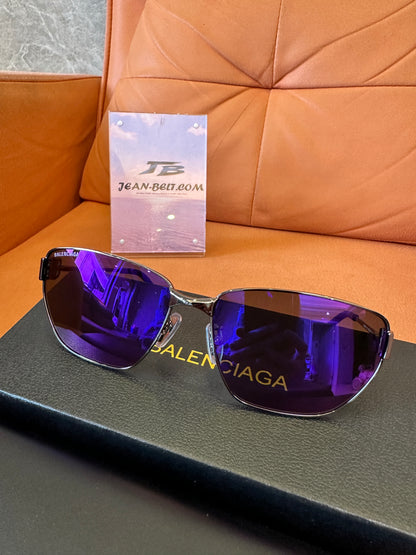 Balenciaga BB0037SK 002 Sunglasses with Purple Lenses