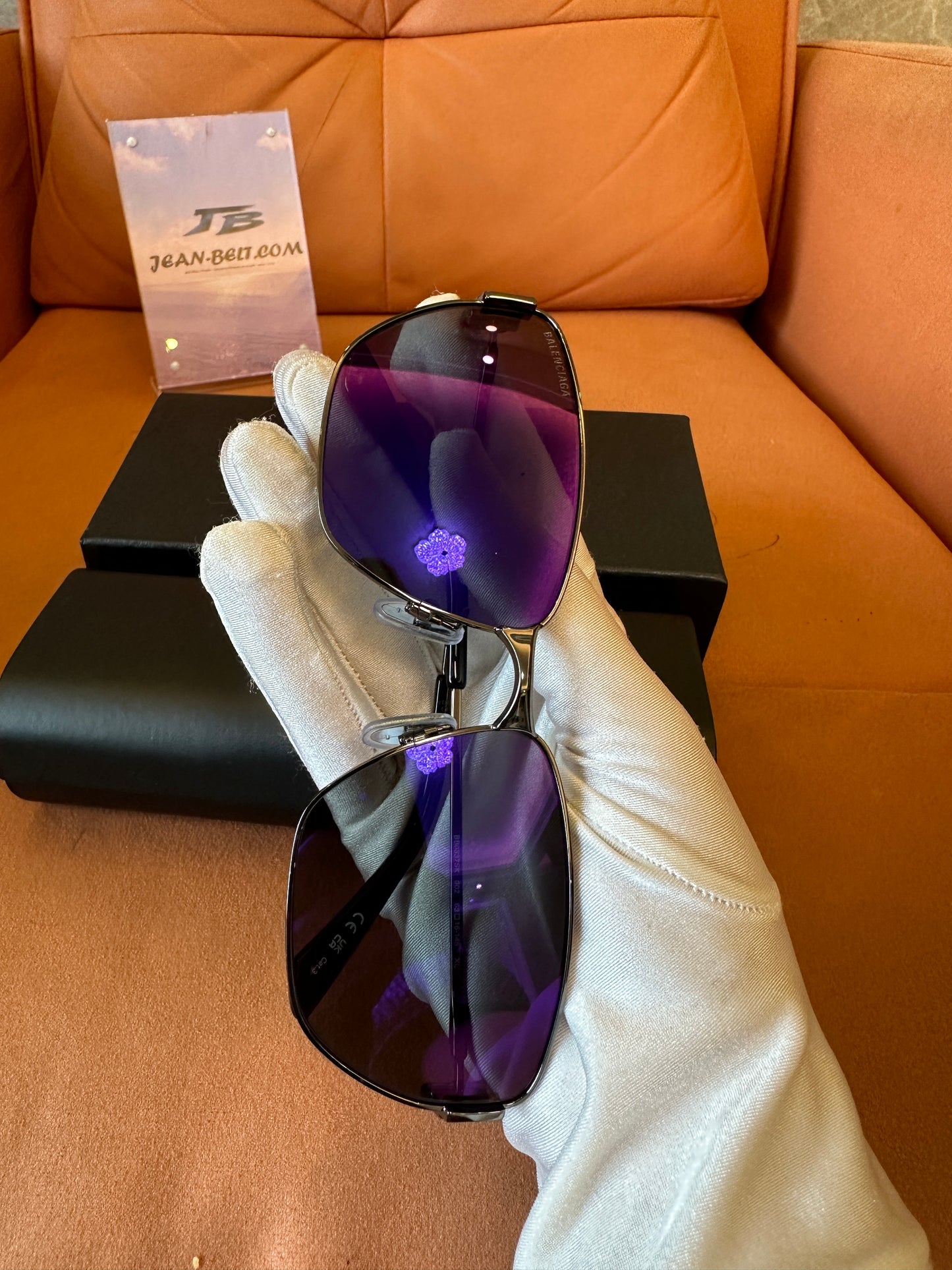 Balenciaga BB0037SK 002 Sunglasses with Purple Lenses