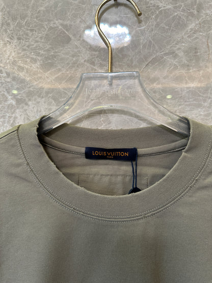 Louis Vuitton olive green logo t-shirt – men’s cotton tee