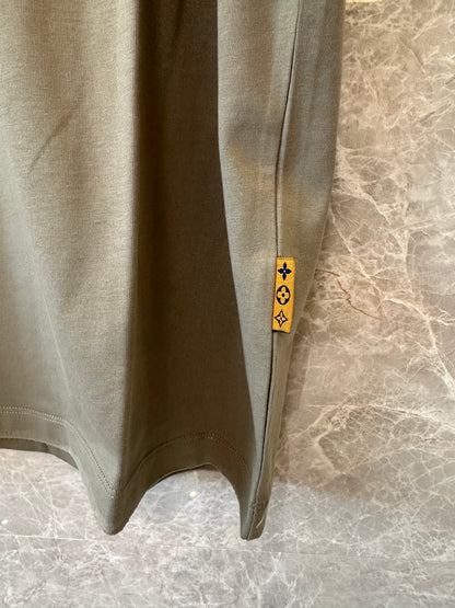 Louis Vuitton olive green logo t-shirt – men’s cotton tee