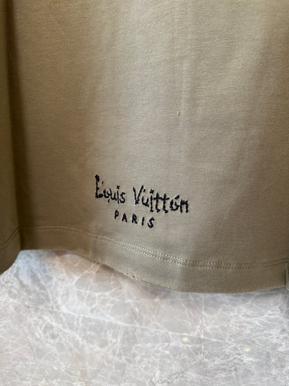 Louis Vuitton olive green logo t-shirt – men’s cotton tee