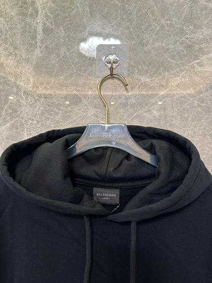Balenciaga Hoodie Preto com Logótipo Político