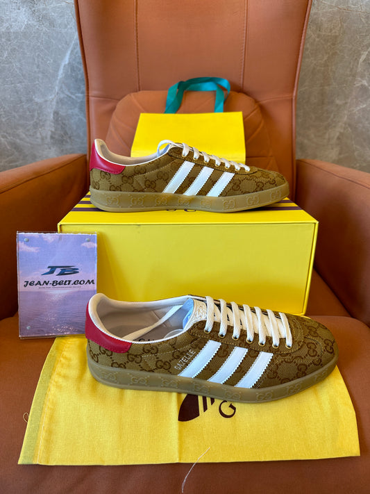 Adidas x Gucci Gazelle Monogram Brown Sneakers