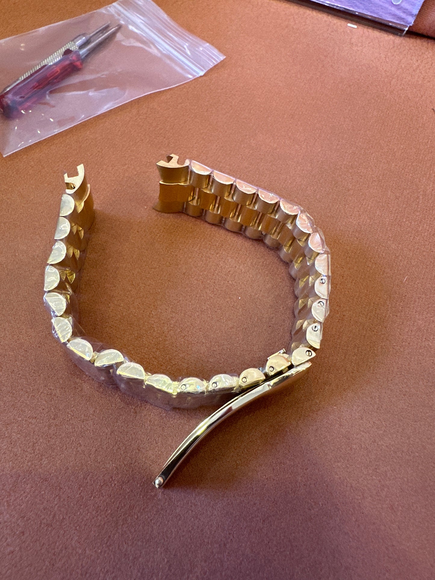 Bracelete de relógio Rolex Jubilee de dois tons