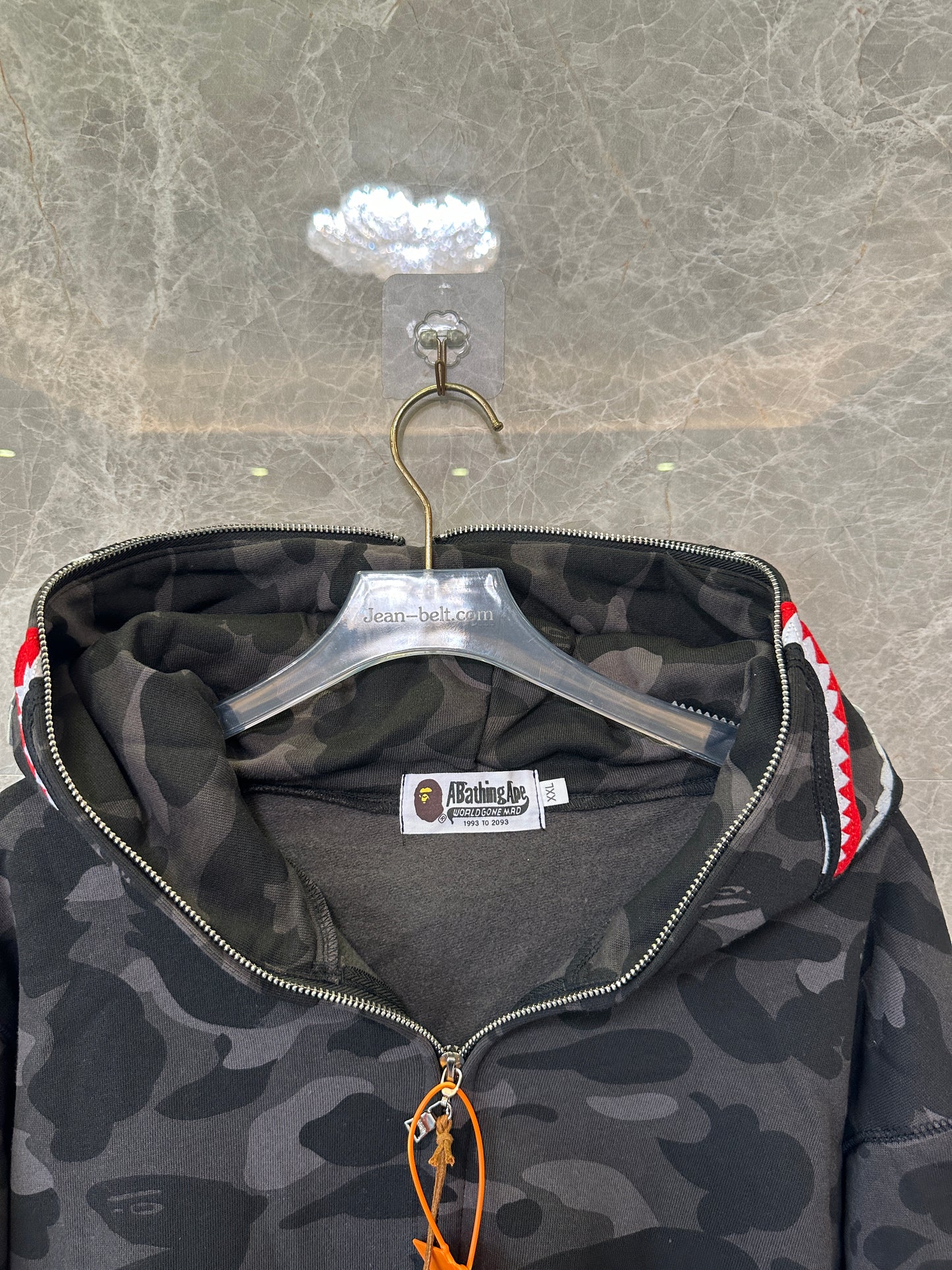 A Bathing Ape Black Camo Shark Zip Hoodie Full Zip Streetwear Jacket