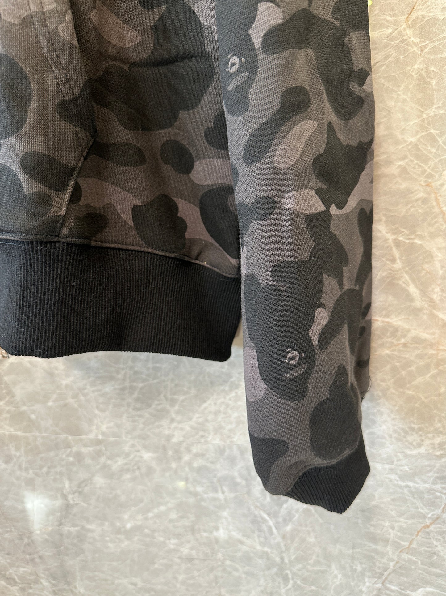 A Bathing Ape Black Camo Shark Zip Hoodie Full Zip Streetwear Jacket