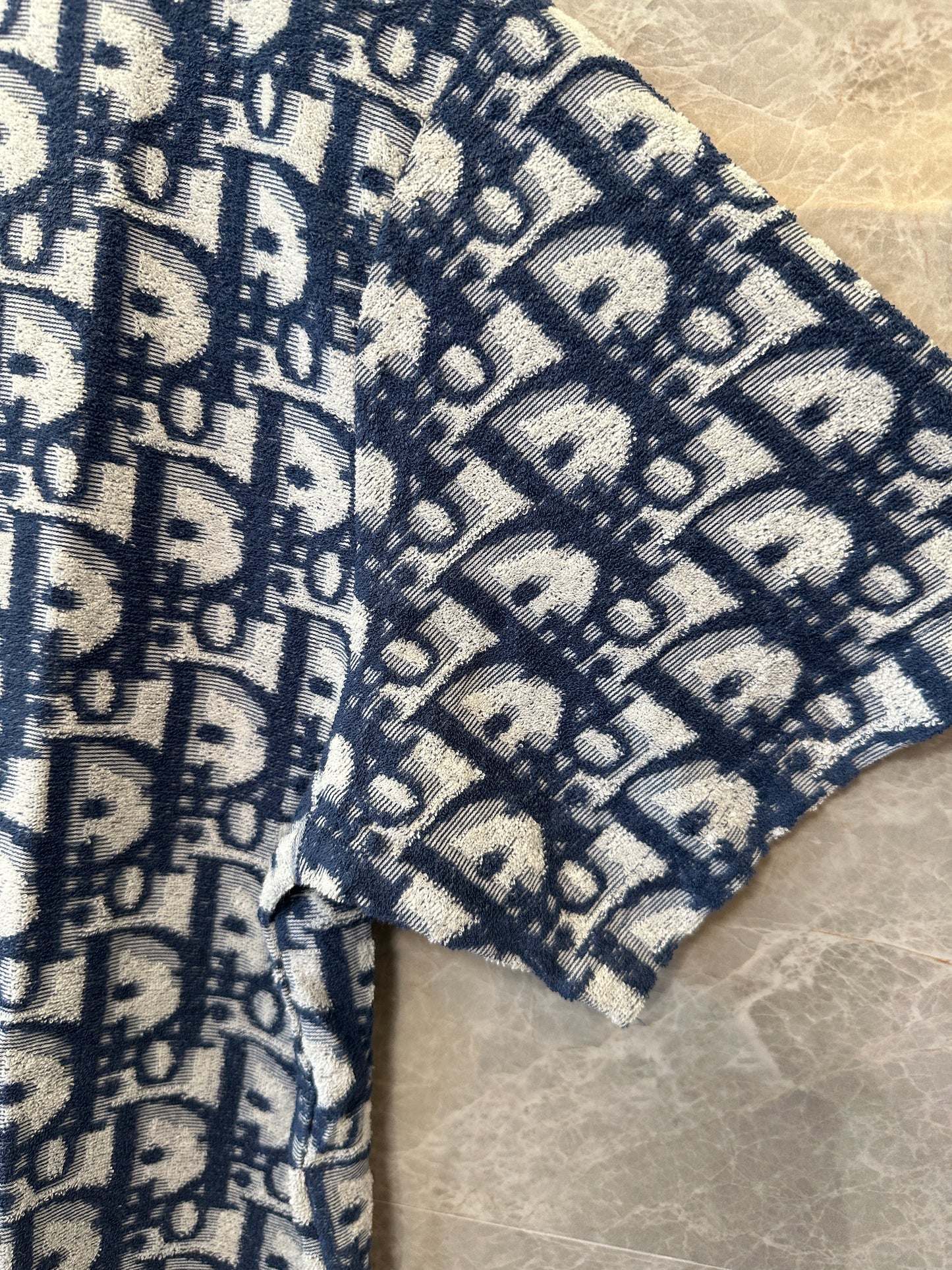 T-shirt Dior Oblique em malha Jacquard – Azul-Marinho