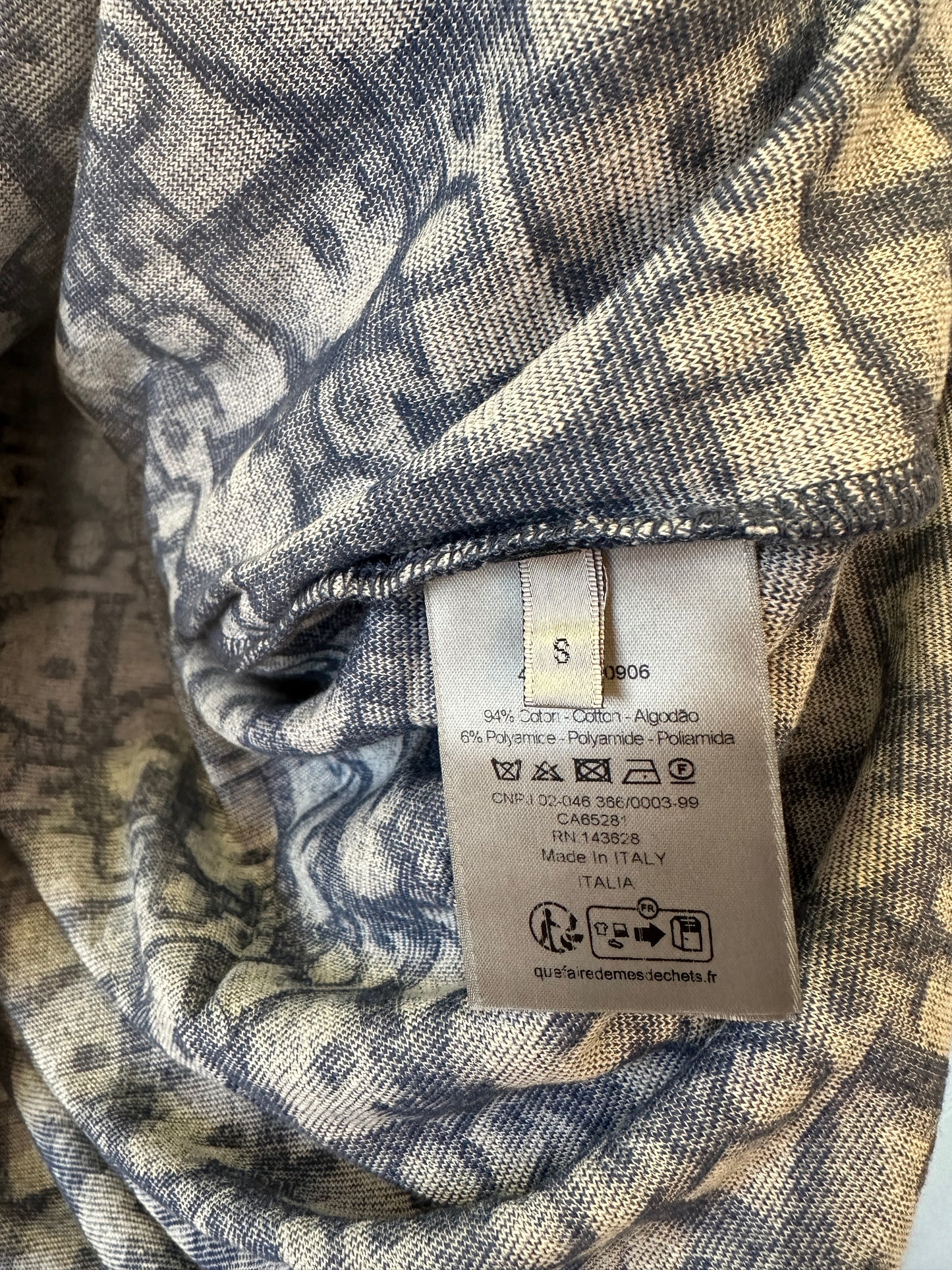 T-shirt Dior Oblique em malha Jacquard – Azul-Marinho